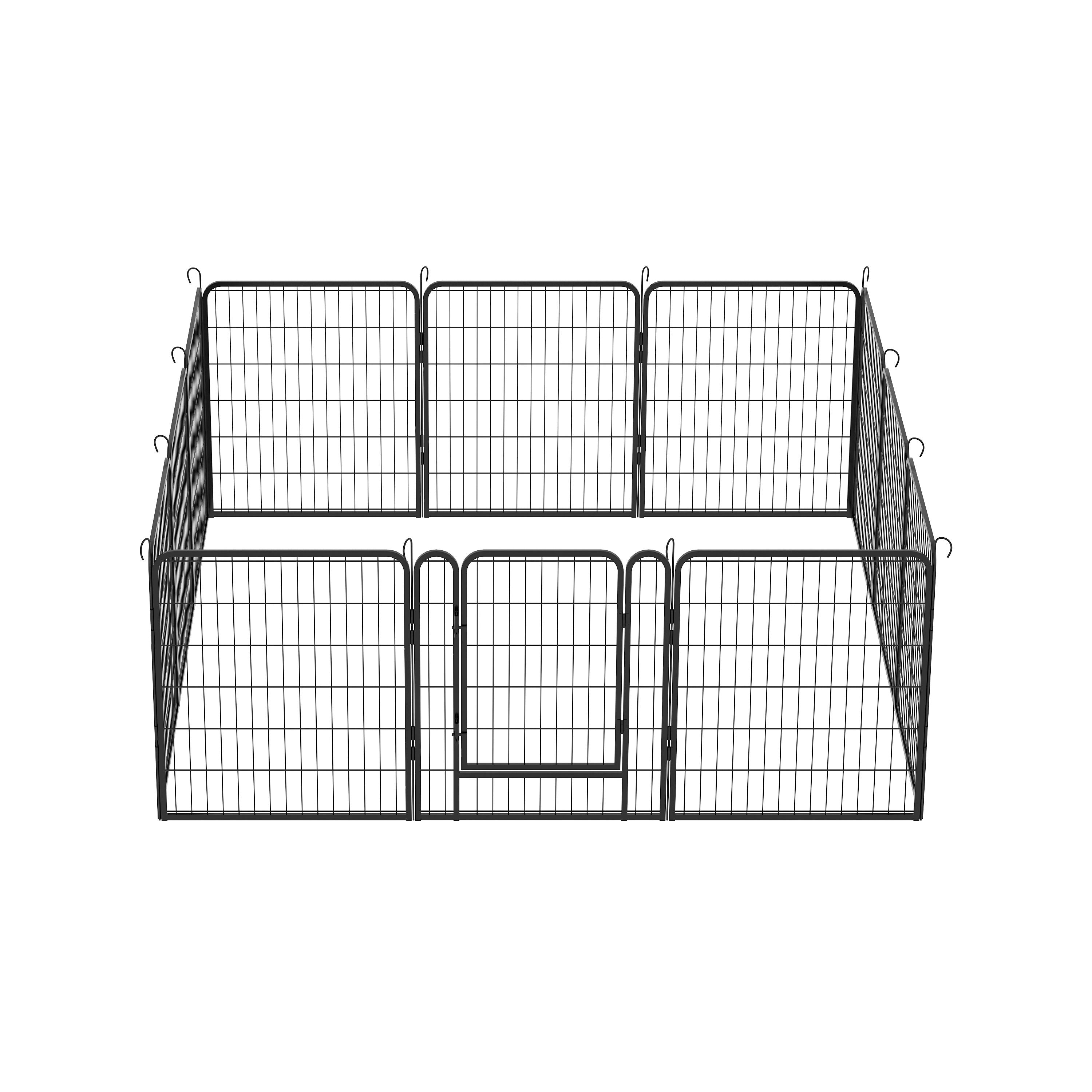 Heavy Duty Metal Playpen With Door, Dog Fence Pet Exercise Pen For Outdoor, Indoor