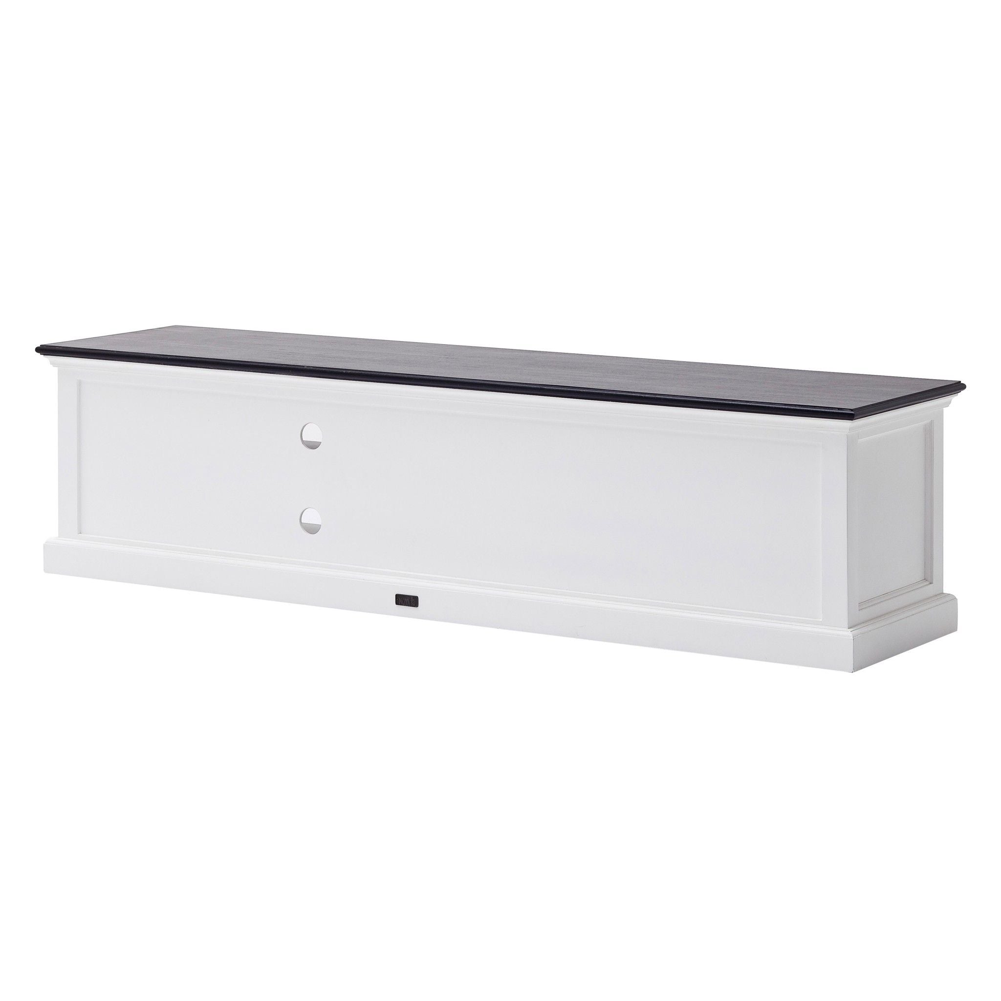 Classic Entertainment Unit With Two Drawers - White / Black