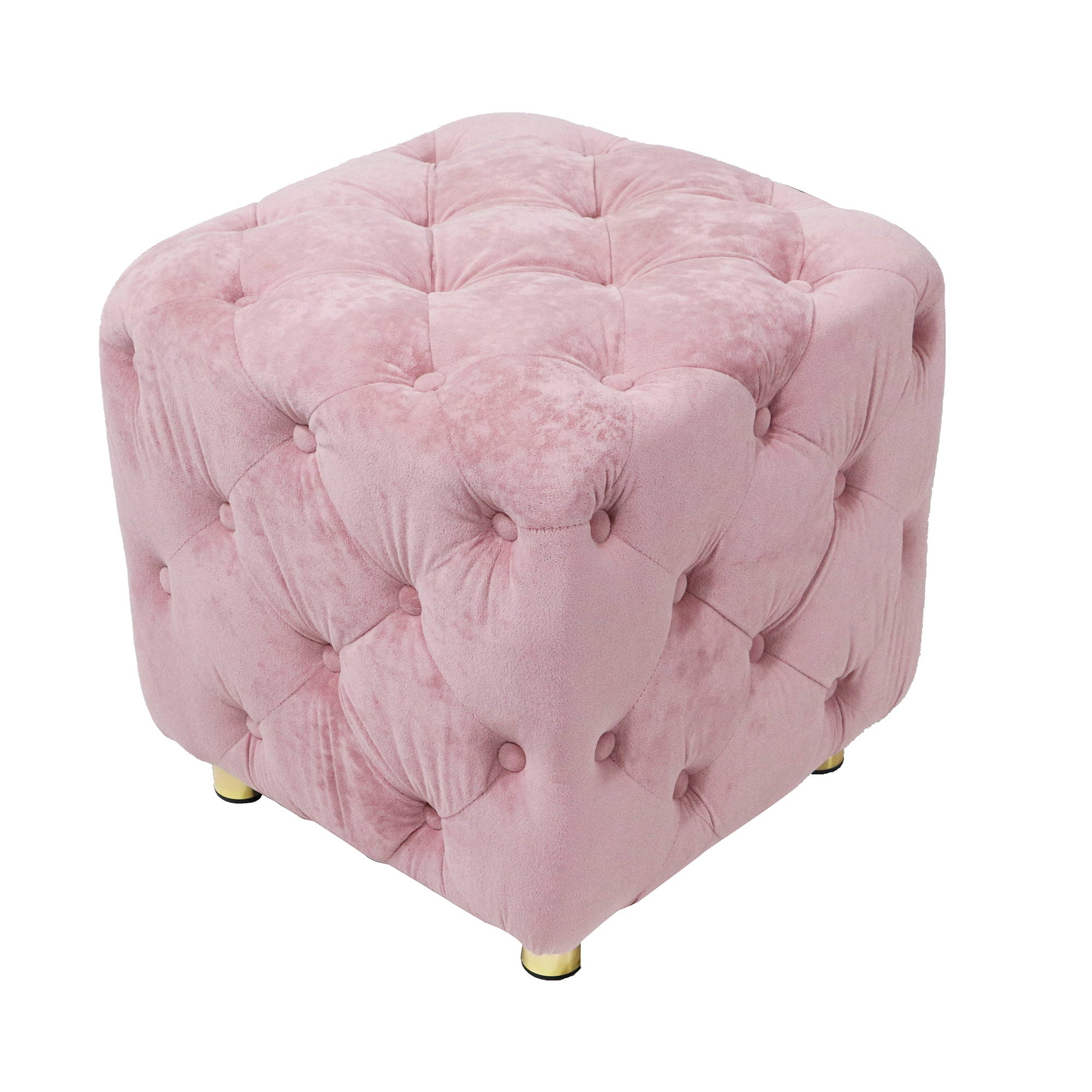 Modern Velvet Upholstered Ottoman, Exquisite Small End Table, Soft Foot Stool, Dressing Makeup Chair, Comfortable Seat For Living Room, Bedroom, Entrance