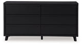 Danziar - Black - Six Drawer Dresser by Signature Design by Ashley® | Bel Furniture