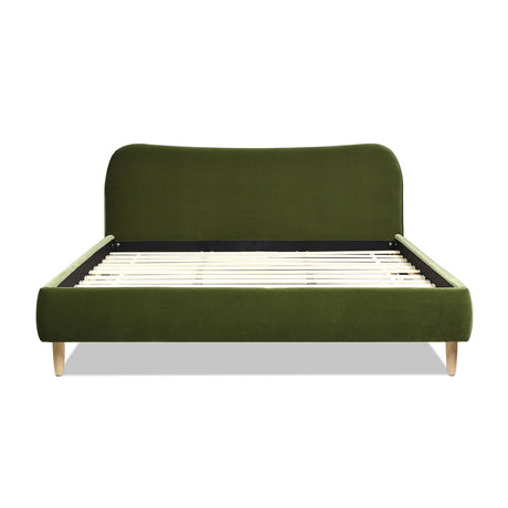 Roman - Curved Headboard Upholstered Platform Bed by Jennifer Taylor Home | Bel Furniture