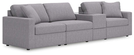 Modmax - Granite - Sectional Gray 4 Pc. Sectional With Storage Console by Signature Design by Ashley® | Bel Furniture