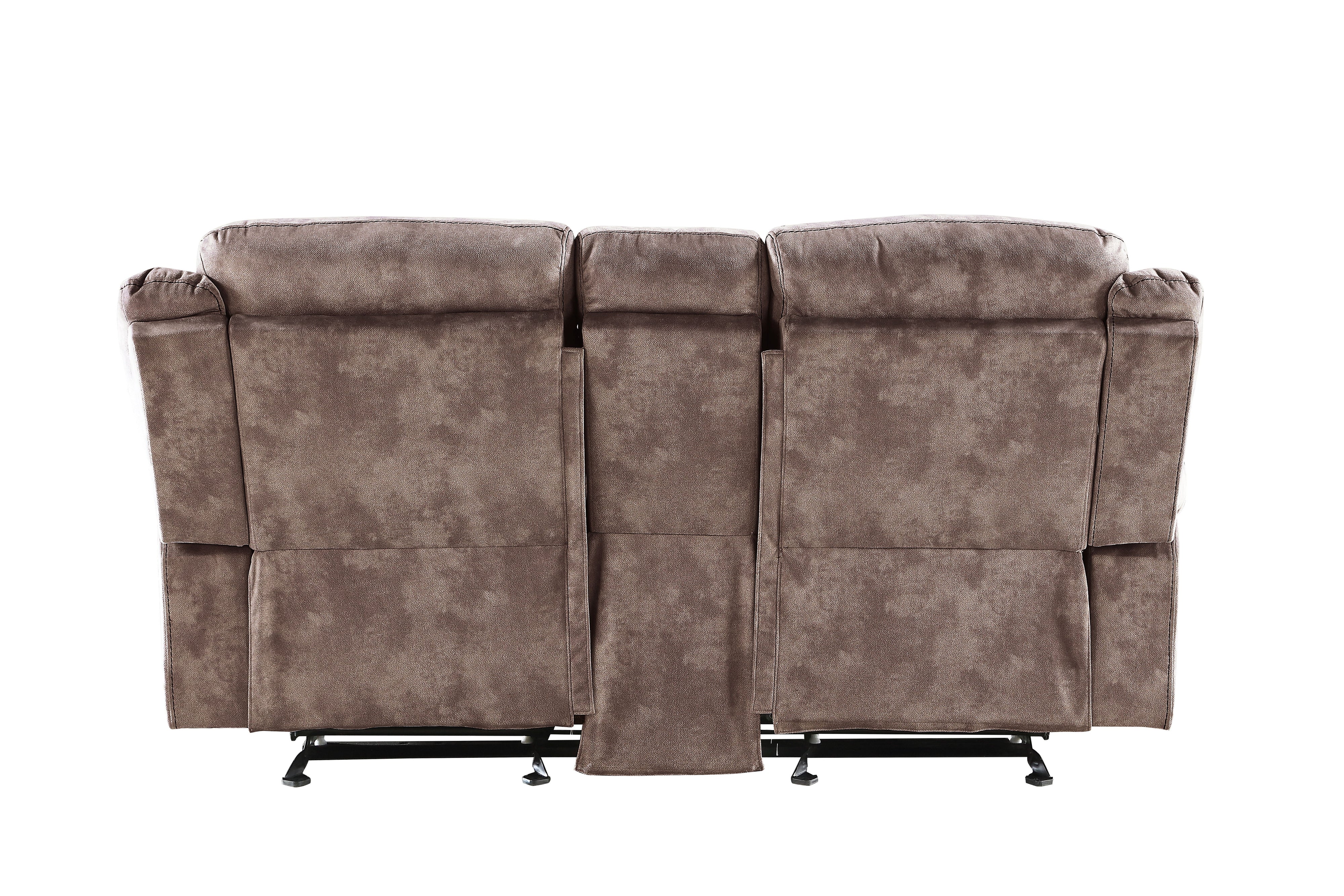 Zubaida - Two Tone Velvet Recliner Loveseat With USB Port Console