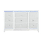 Adalid - Dresser With LED Light And Glittered Drawer Fronts - White