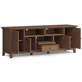 Amherst - Wide TV Media Stand - Rustic Natural Aged Brown by Simpli-Home | Bel Furniture