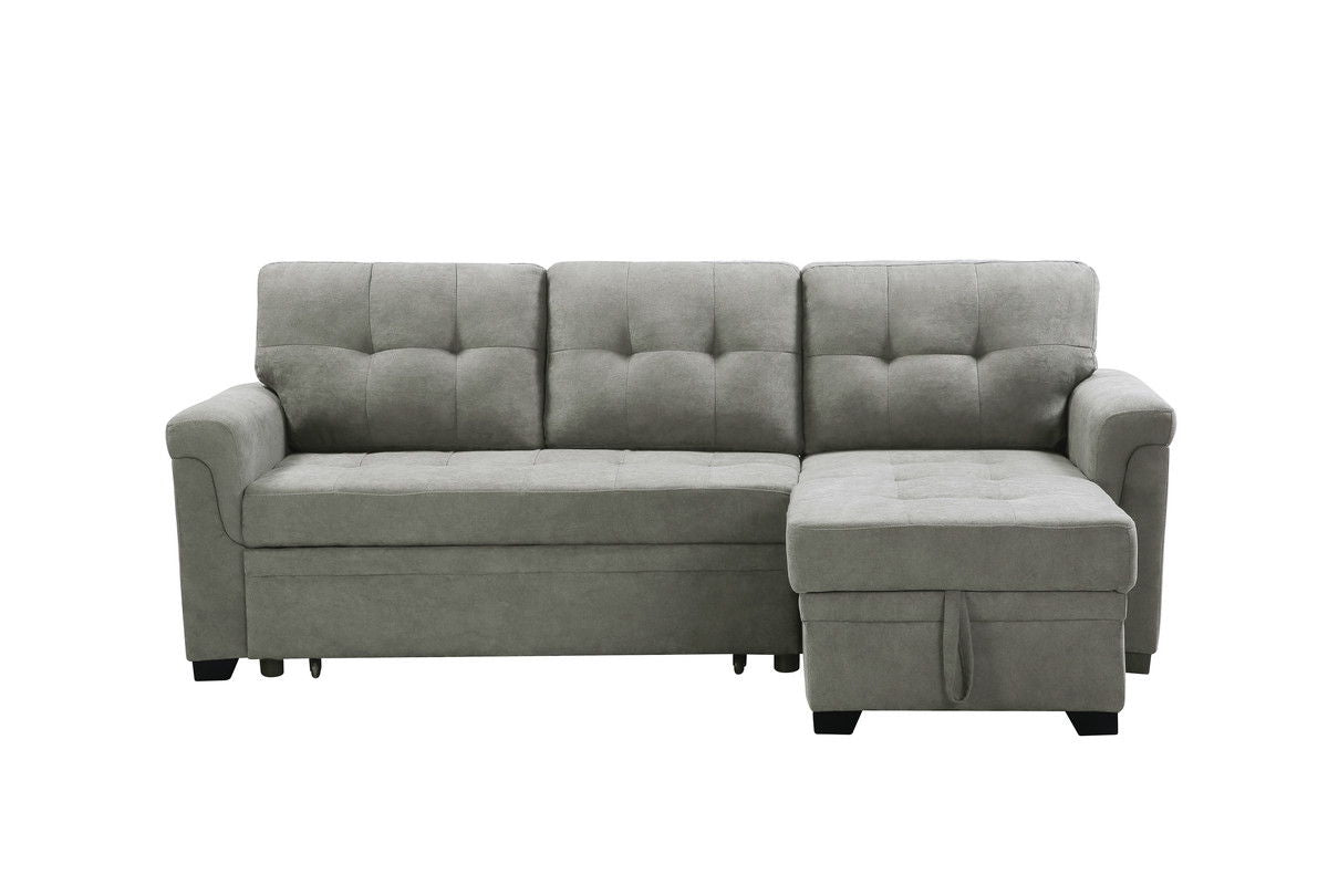 Lucca - Linen Reversible Sleeper Sectional Sofa With Storage Chaise