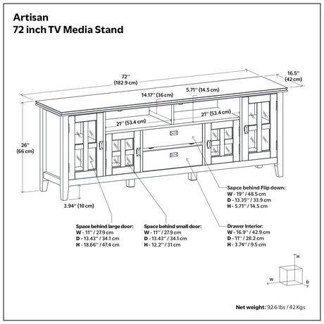 Artisan - TV Media Stand - Russet Brown - view 2