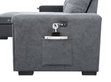 Toby - Woven Fabric Reversible Sleeper Sectional Sofa With Storage Chaise Cup Holder Charging Ports And Pockets by Lilola Home | Bel Furniture