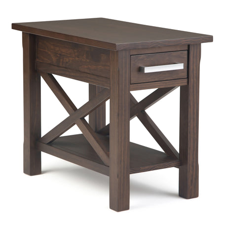 Kitchener - Narrow Side Table - Warm Walnut Brown by Simpli-Home | Bel Furniture