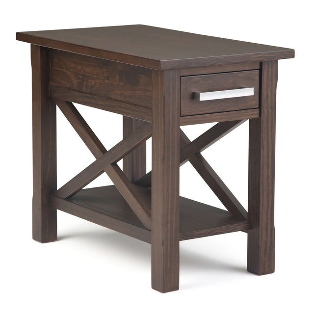 Kitchener - Narrow Side Table - Warm Walnut Brown by Simpli-Home | Bel Furniture