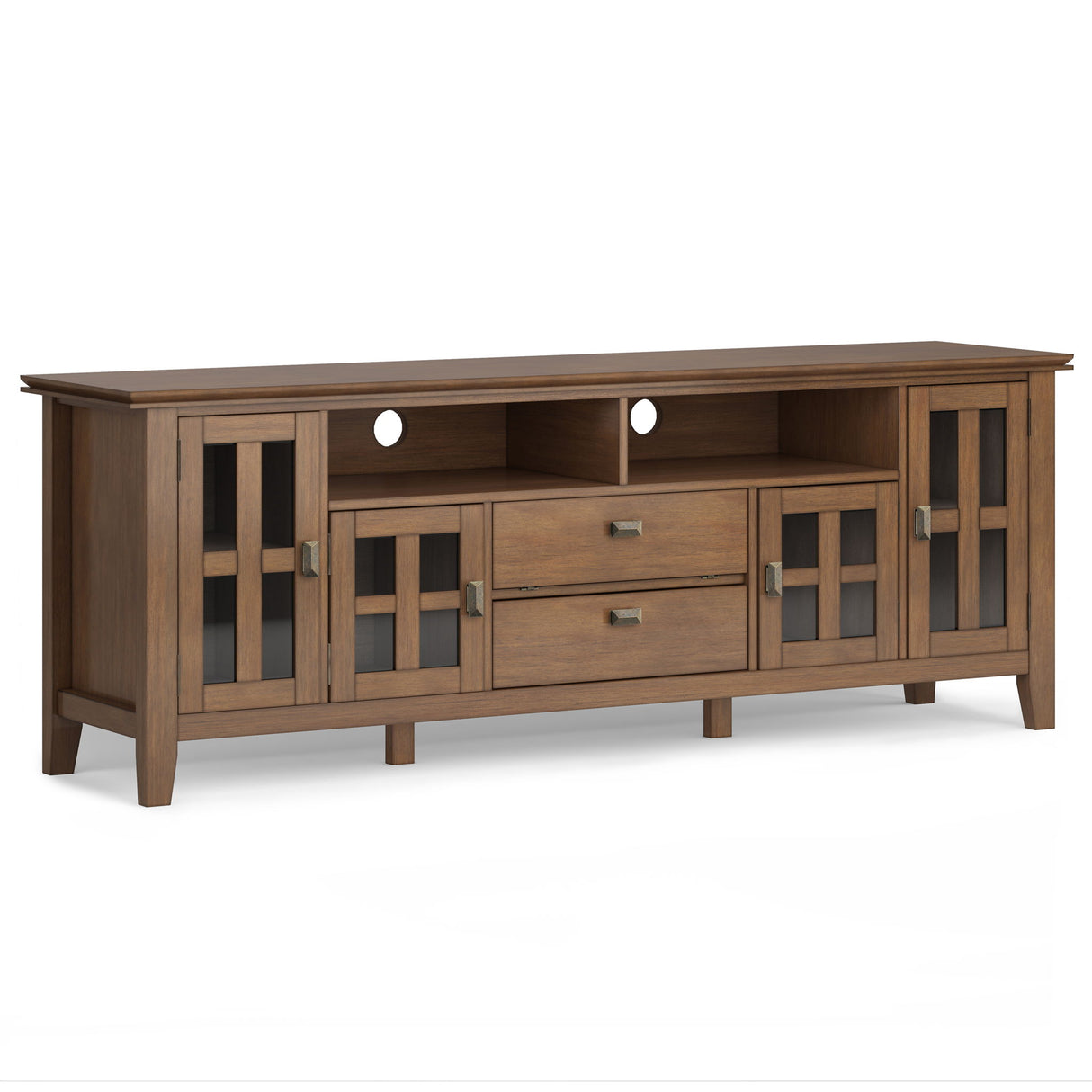 Artisan - TV Media Stand - Rustic Natural Aged Brown by Simpli-Home | Bel Furniture