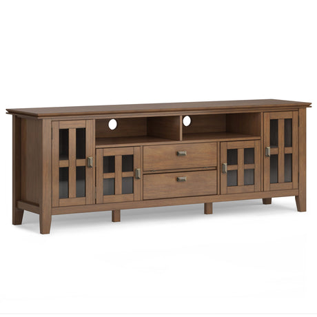 Artisan - TV Media Stand - Rustic Natural Aged Brown by Simpli-Home | Bel Furniture