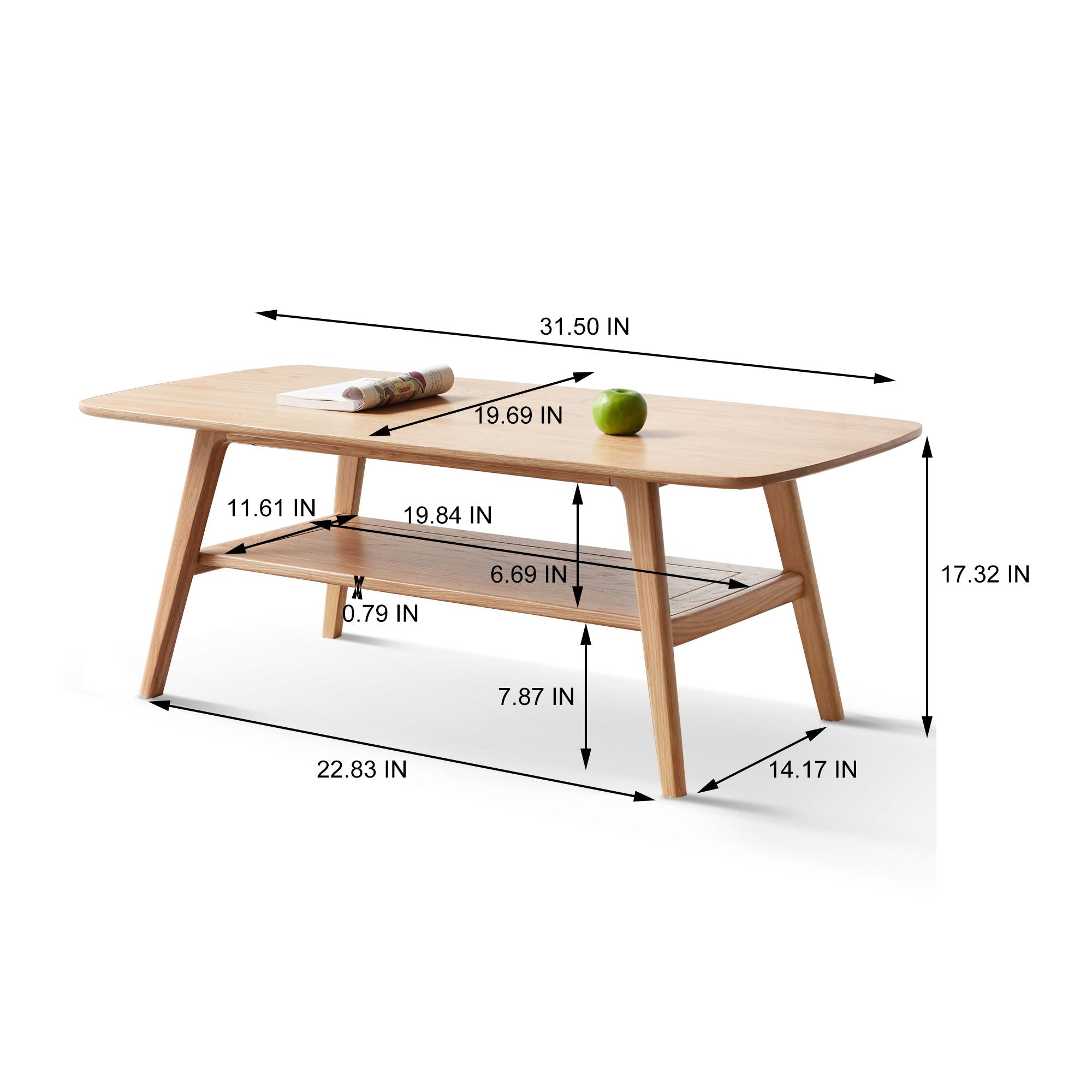 Low Coffee Table With Storage Shelf