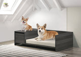 Esme - Wide Modern Comfy Pet Bed With Cushion And Side Storage Compartment - Ash Gray by Lilola Home | Bel Furniture
