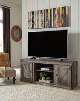 Wynnlow - Gray - TV Stand With Faux Firebrick Fireplace Insert by Signature Design by Ashley® | Bel Furniture