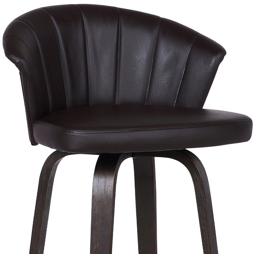 Swivel Low Back Bar Height Bar Chair - Dark Brown