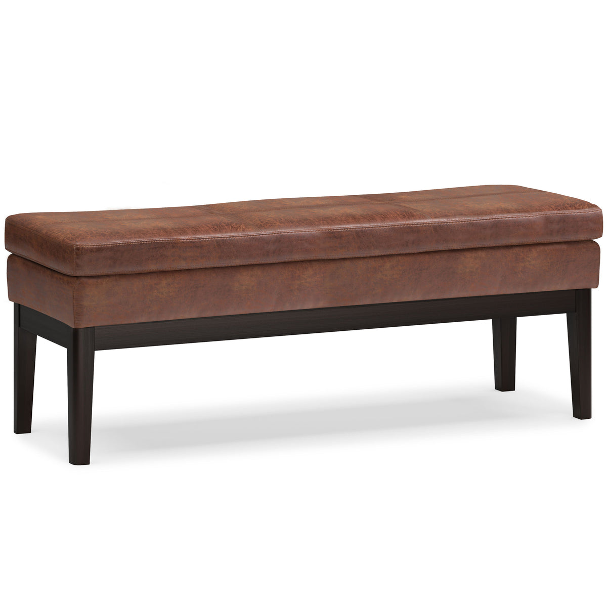 Carlson - Ottoman Bench, Mid Century Design Light Brown 44.7"W x 15.4"D x 17.4"H by Simpli-Home | Bel Furniture