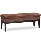 Carlson - Ottoman Bench, Mid Century Design Light Brown 44.7"W x 15.4"D x 17.4"H by Simpli-Home | Bel Furniture