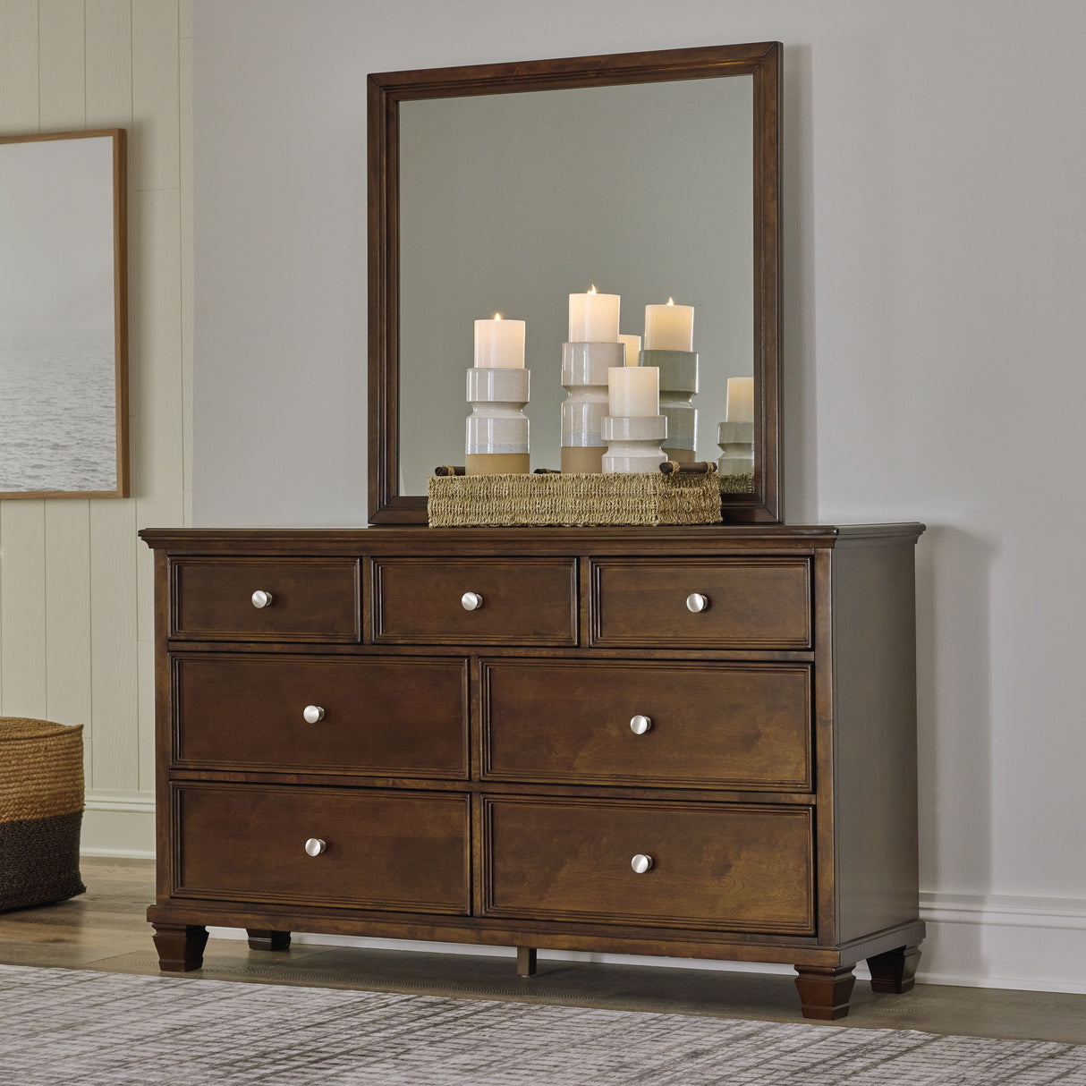 Danabrin - Brown - Dresser And Mirror by Signature Design by Ashley® | Bel Furniture