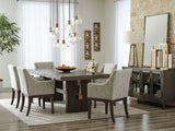 Burkhaus - Dining Room Set Dark Brown 8 Pc. - Dining Room Extension Table, 6 Arm Chairs, Server by Signature Design by Ashley® | Bel Furniture