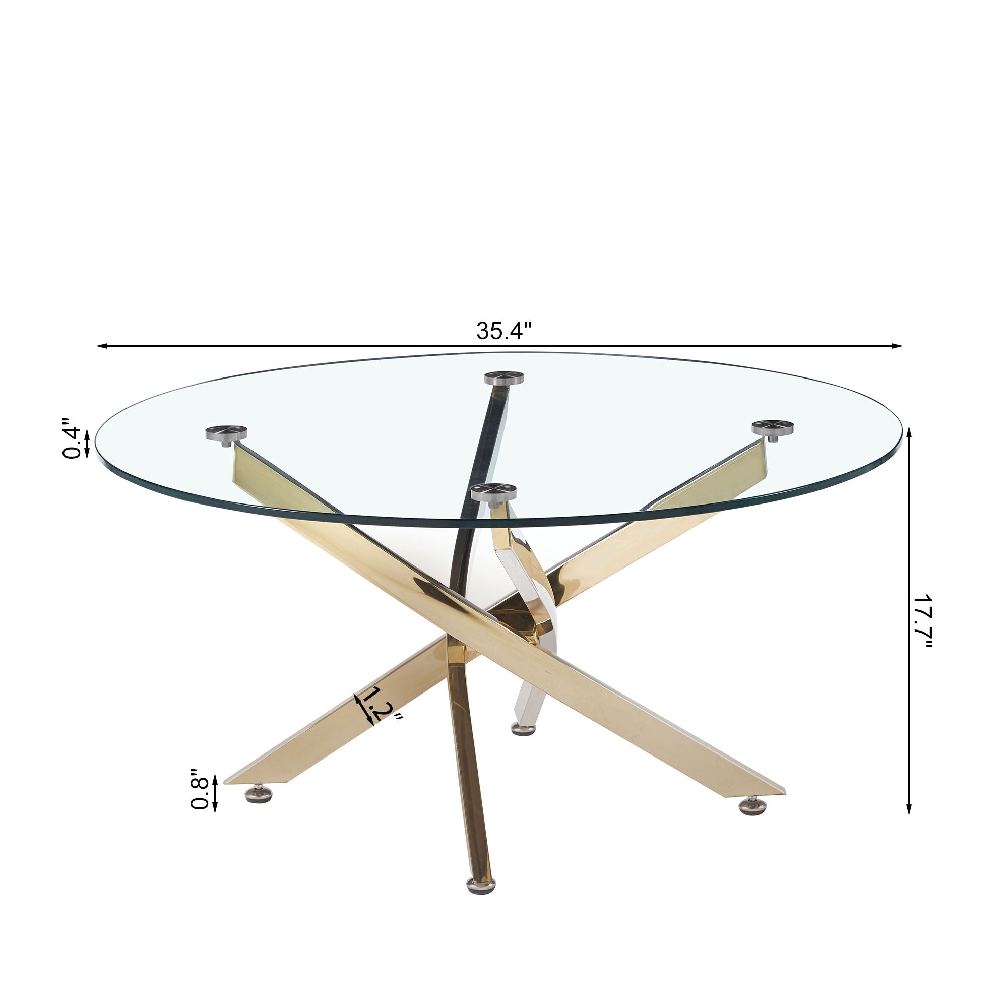 Modern Round Tempered Glass Coffee Table With Chrome Legs