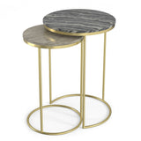 Ashley - 2 Piece Nesting Table - Gold by Simpli-Home | Bel Furniture