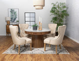 Ortega - Round Marble Top Wood Dining Table - Natural by CoasterElevations | Bel Furniture