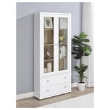 Hawthorne - 4-Shelf Glass Door Tall Cabinet With Drawers by Coaster Fine Furniture | Bel Furniture