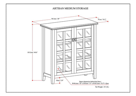 Artisan - Handcrafted Medium Storage Cabinet by Simpli-Home | Bel Furniture