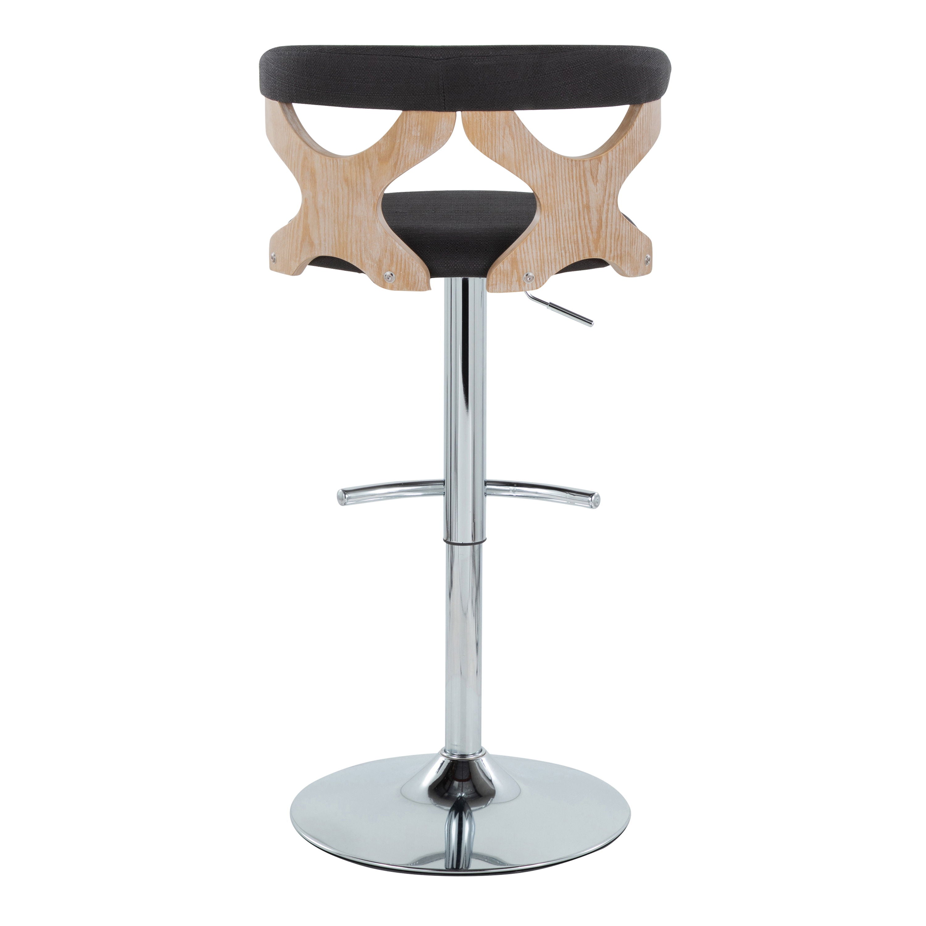 Gardenia - Contemporary Adjustable Barstool With Swivel / Rounded T Footrest (Set of 2)