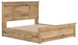 Makidern - Panel Storage Bed With Under Bed Storage Unit