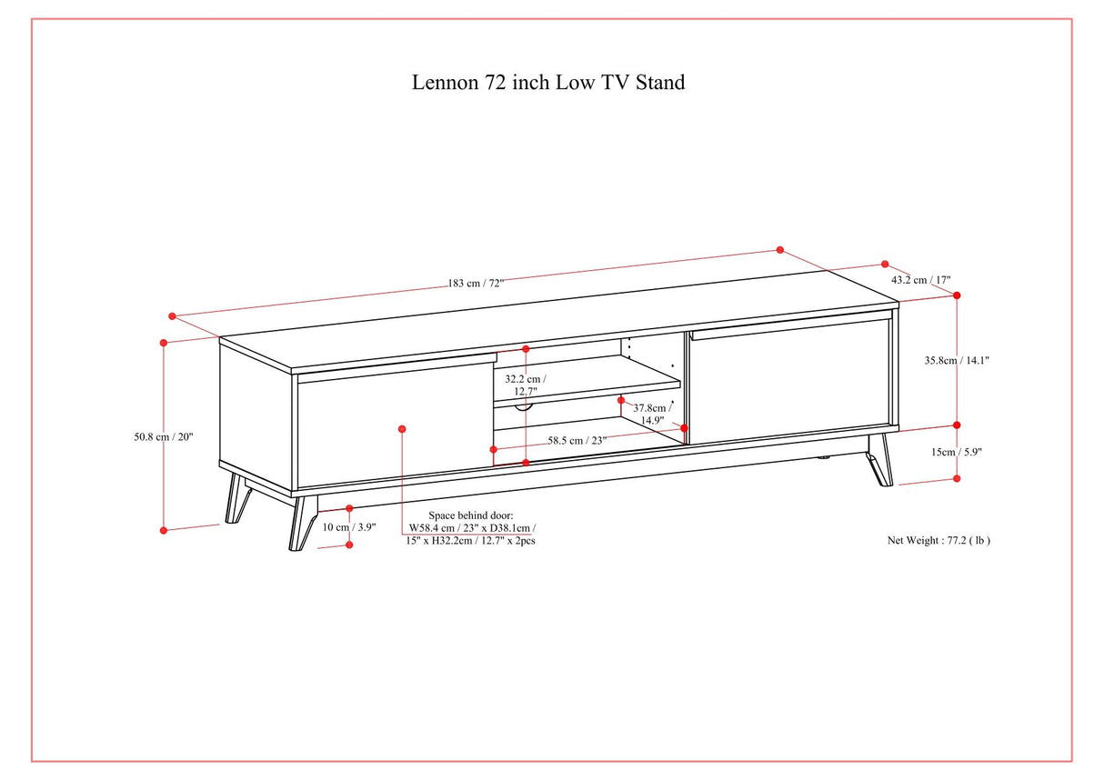 Lennon - Handcrafted Low TV Stand