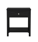 Dylan - Wooden End Side Table Nightstand With Glass Top And Drawer by Lilola Home | Bel Furniture