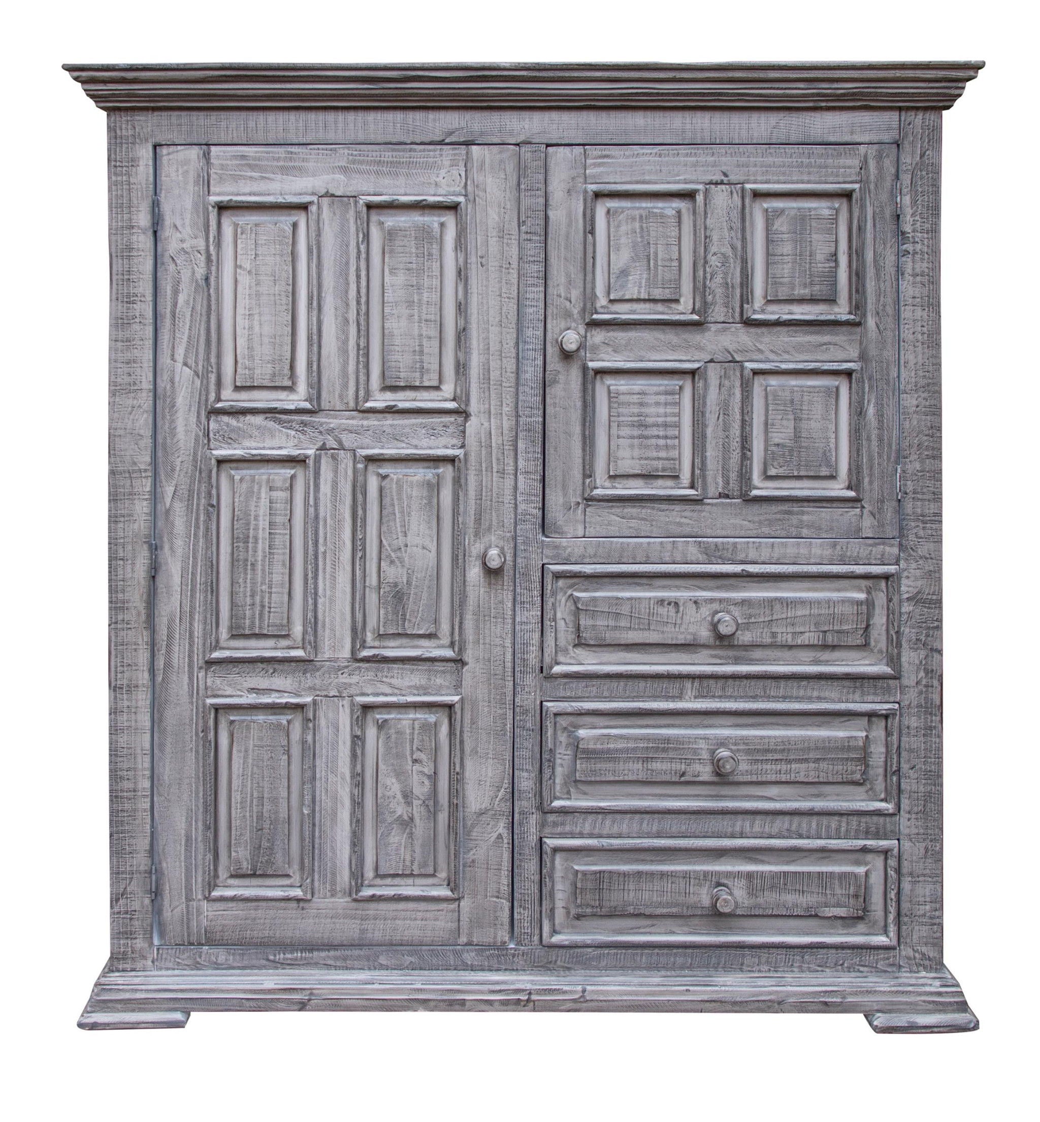 Solid Wood Three Drawer Gentlemans Chest - Gray