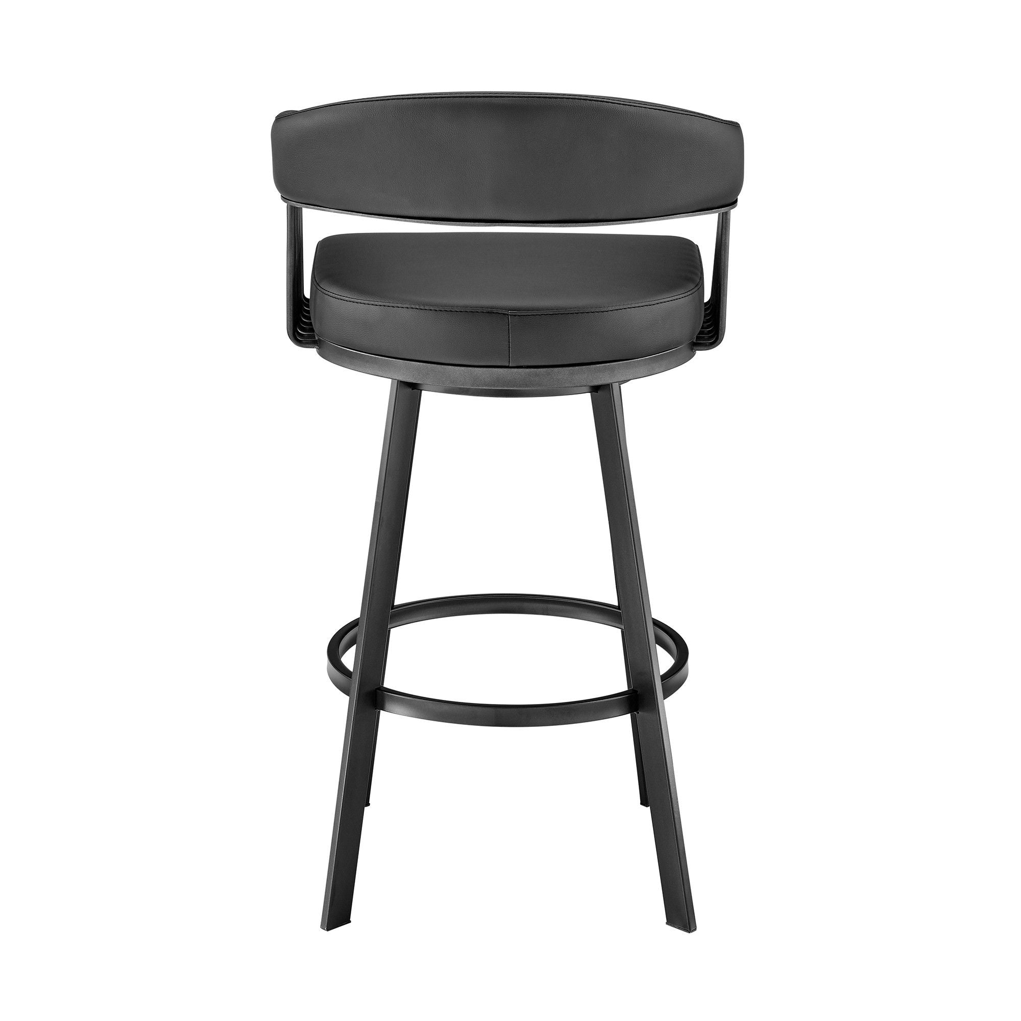 34" Swivel Low Back Counter Height Bar Chair - Black