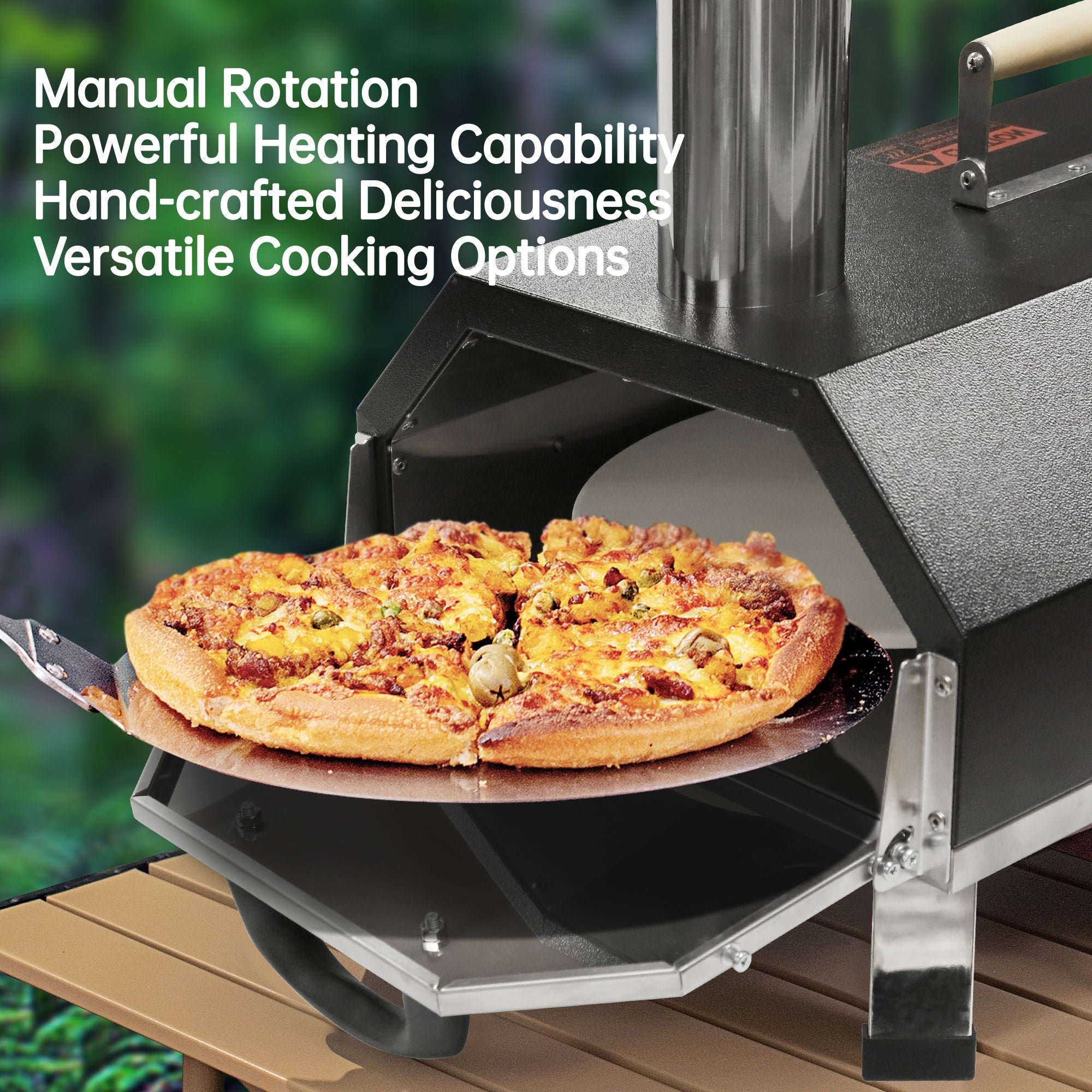 Semi-Automatic 12 Outdoor Pizza Oven Portable Wood Fired Pizza Oven Outdoor Cooking Pizza Maker Portable Pizza Oven For Authentic Stone Baked Pizzas