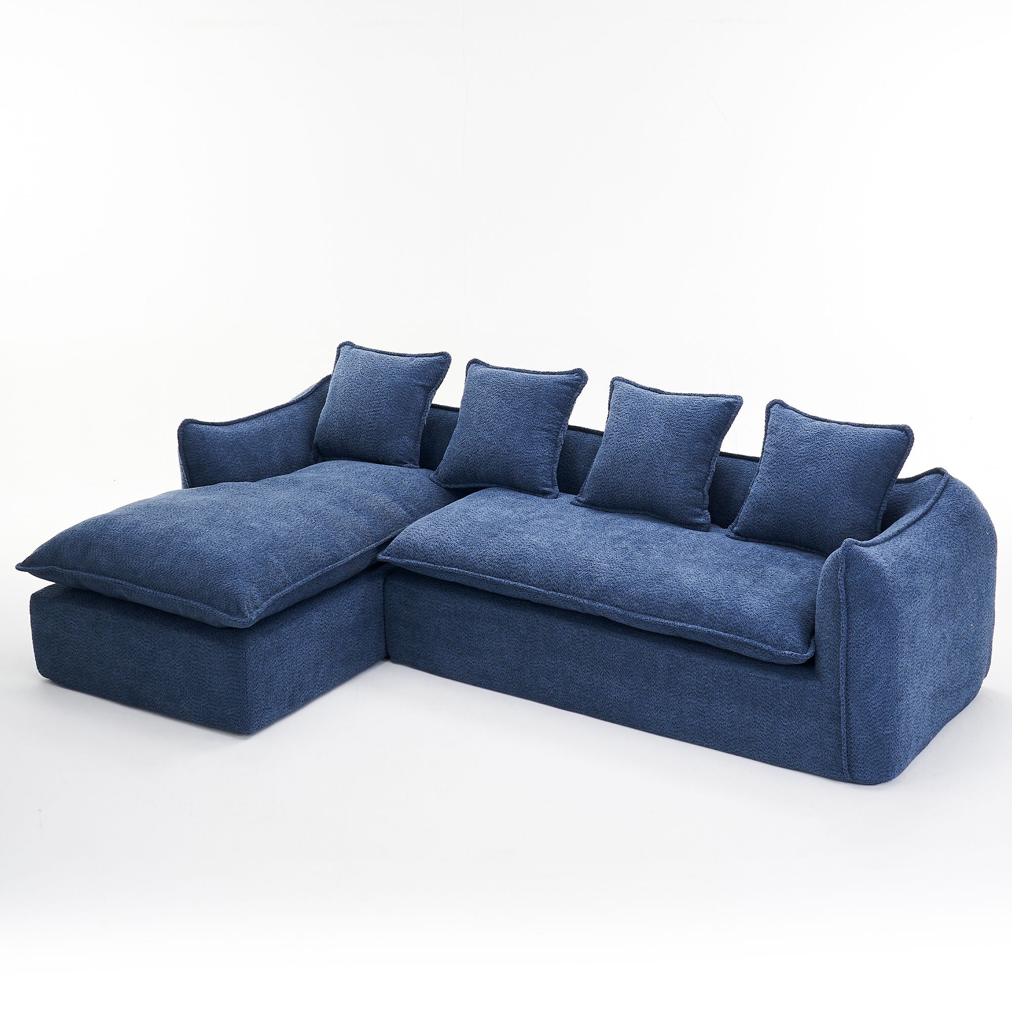 Sofa Deep Seat Sofa 3 Seater For Living Room Oversized Comfy Sofa L - Shape Sofa Couch With Chaise Home Furniture Sleeper Sectional Sofa For Apartment, Office Left Hand Facing