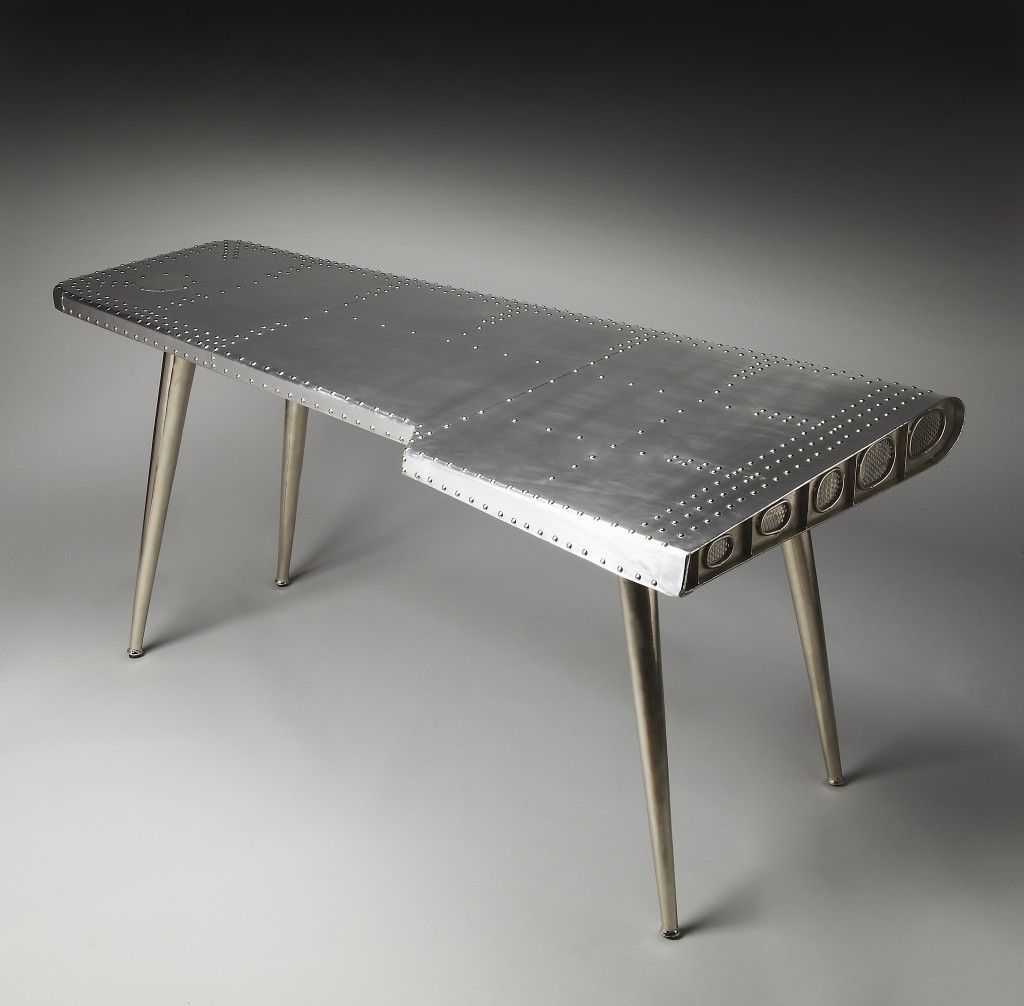 Metal Writing Desk - Silver