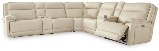 Double Deal - Reclining Sectional Dark Brown 7 Pc. Power Reclining Sectional With 2 Consoles by Signature Design by Ashley® | Bel Furniture