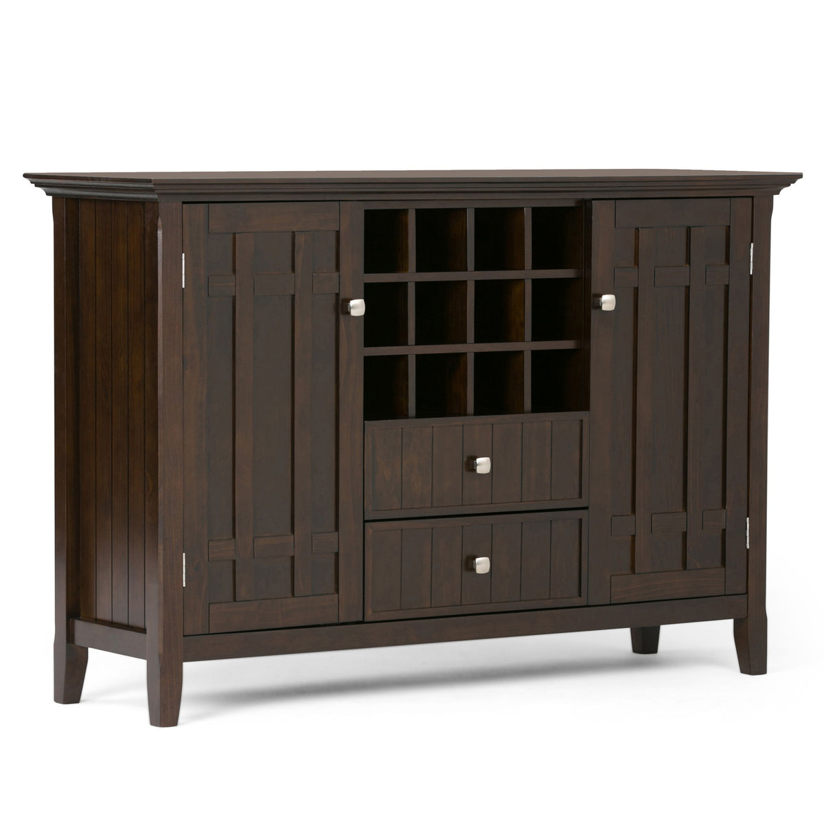 Bedford - Sideboard Buffet And Wine Rack Dark Brown by Simpli-Home | Bel Furniture