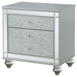 Gunnison - 2-Drawer Nightstand - Silver Metallic by CoasterEssence | Bel Furniture