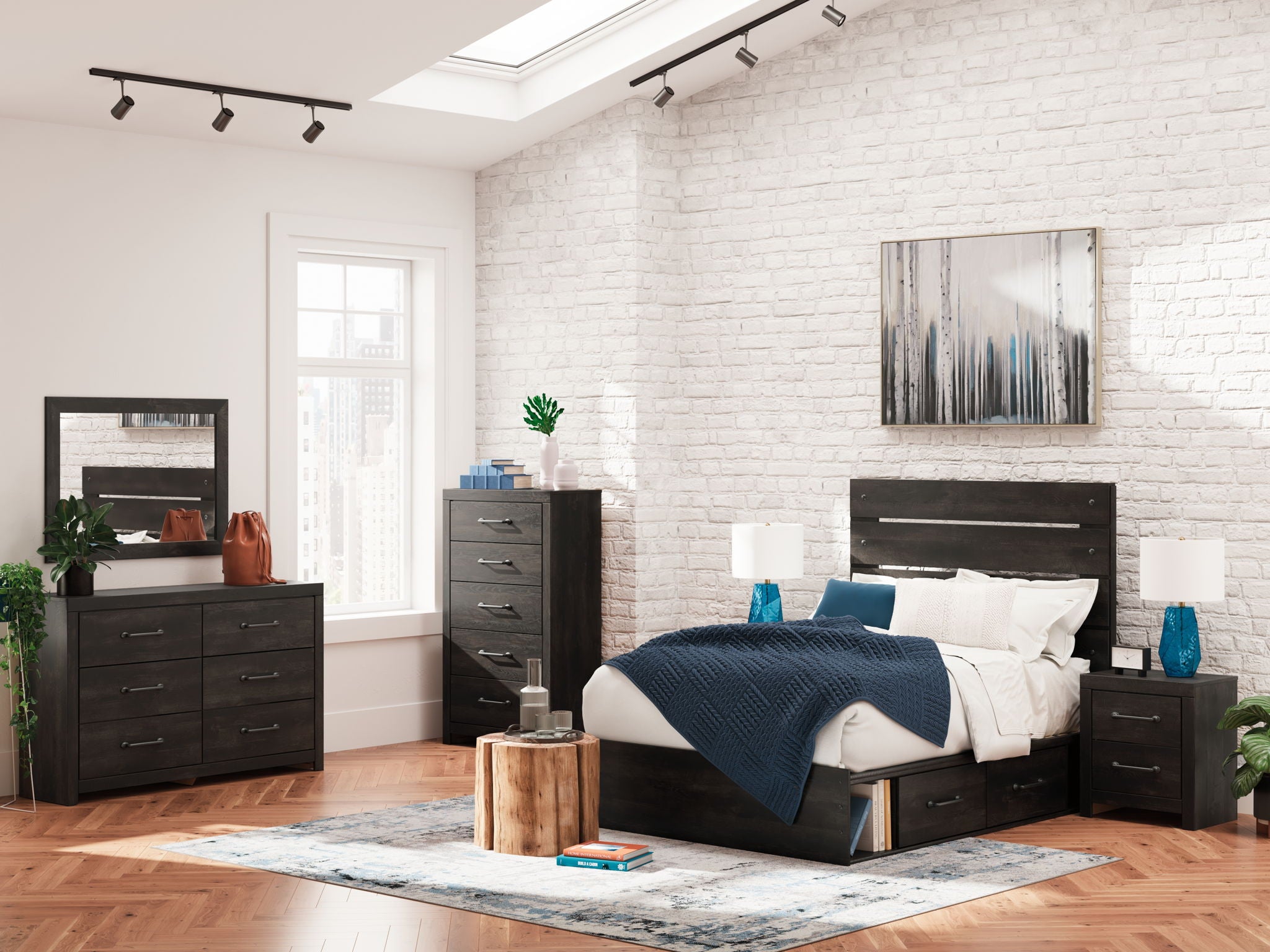 Hollivern - Dark Gray - Six Drawer Dresser - Dressers | Bel Furniture