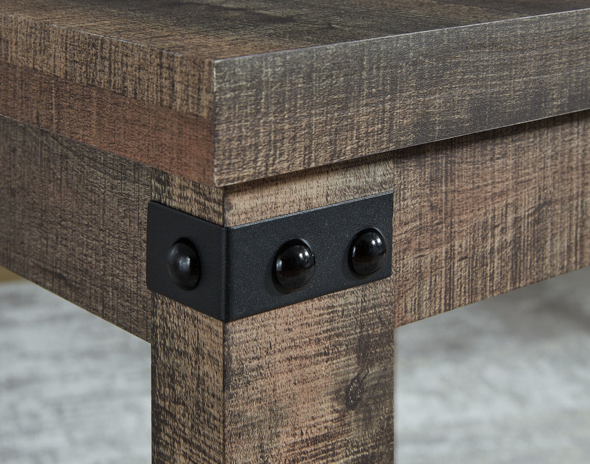 Hollum - Rustic Brown - Square End Table by Signature Design by Ashley® | Bel Furniture