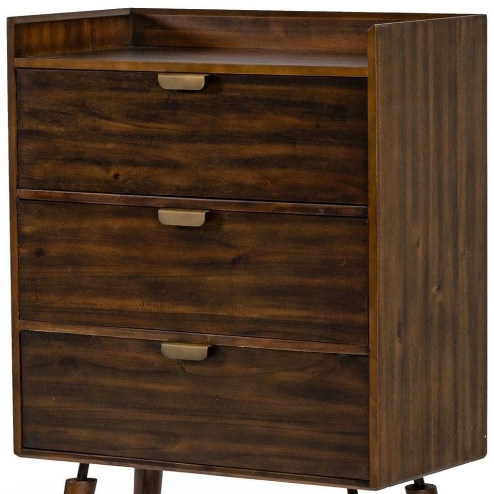 Solid Wood Three Drawer Chest - Acacia