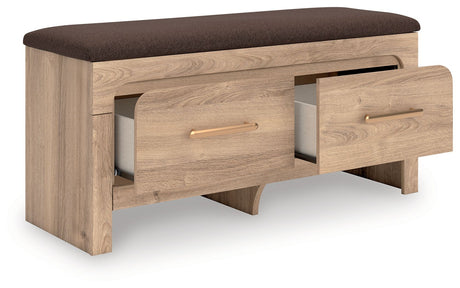 Kinlanni - Bedroom Upholstered Storage Bench - Tan / Brown - view 8