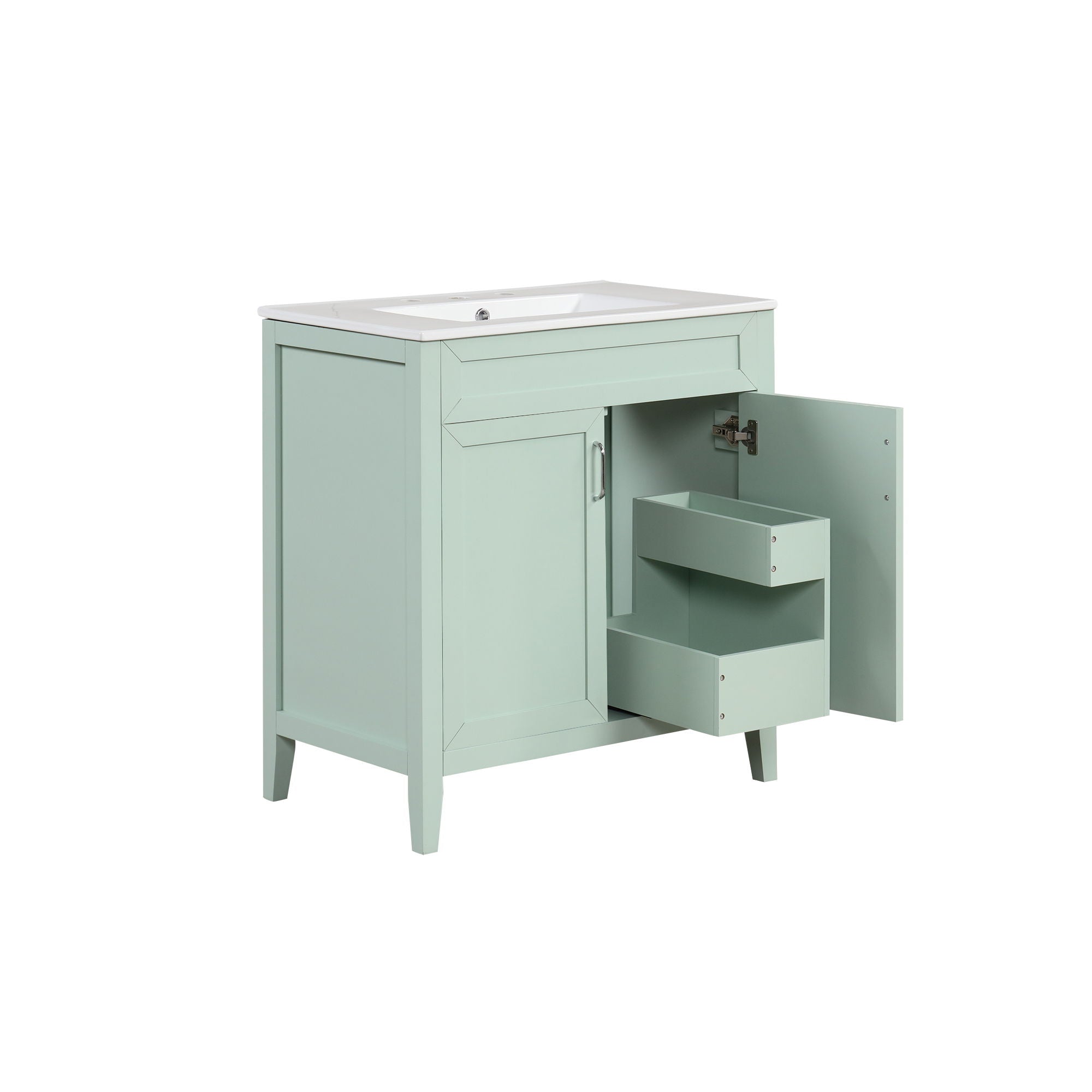 Bathroom Vanity With Sink, Combo, Cabinet With Doors And Drawer, Solid Frame And MDF Board