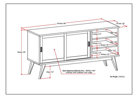 Draper - Handcrafted Mid Century Low TV Media Stand - view 45