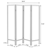 Haidera - 4-Panel Room Divider Folding Screen - Black Damask by CoasterEveryday | Bel Furniture