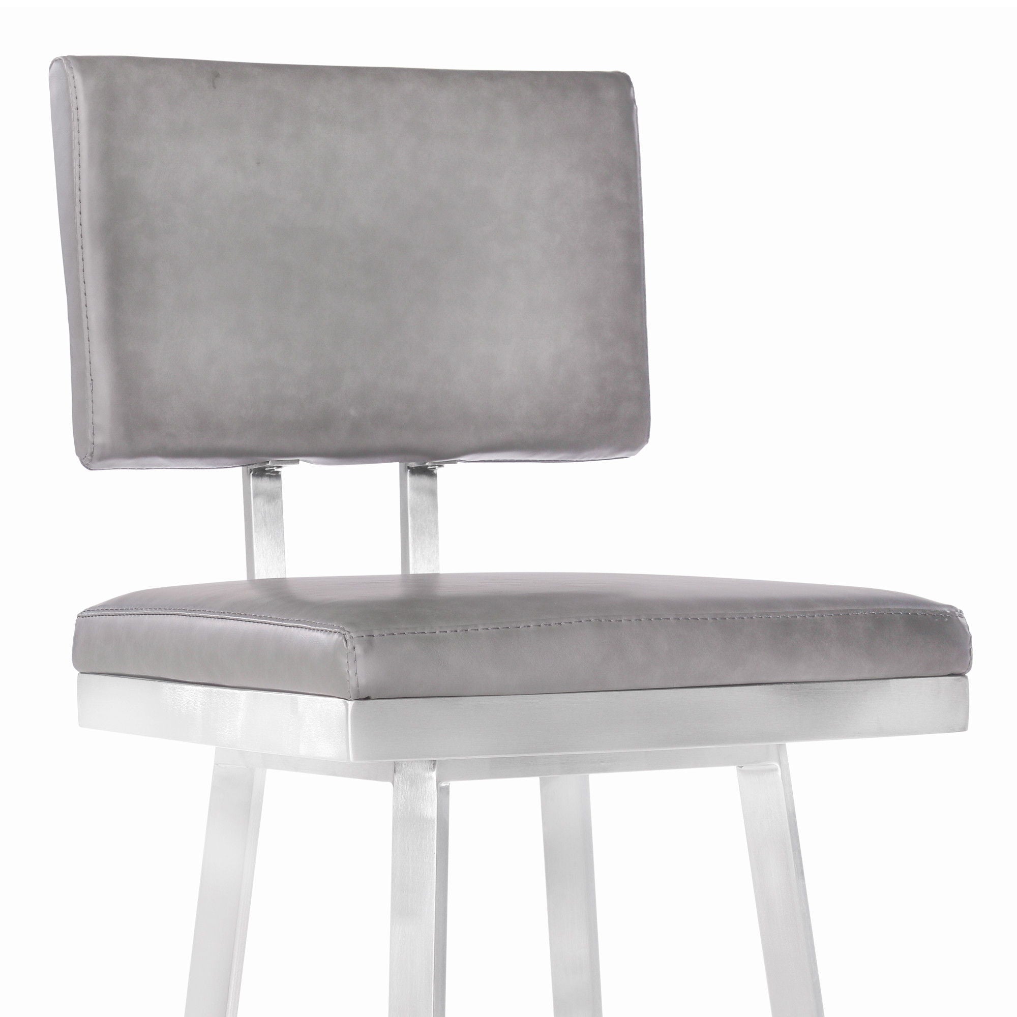 Swivel Counter Height Bar Chair - Light Gray / Silver