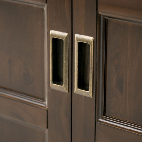 Burlington - Handcrafted Low Storage Cabinet by Simpli-Home | Bel Furniture